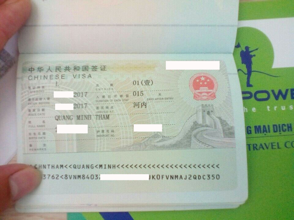 Chúc mừng visa Trung Quốc